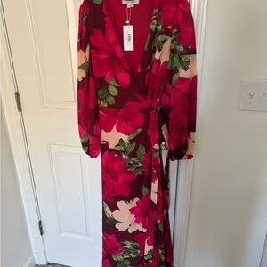 Baltic Born Fuchsia Floral Wrap Maxi Dress